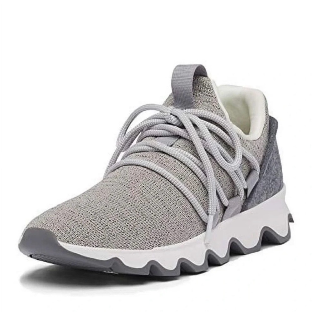 Sorel kinetic impact Women's Light Gray Knit Athletic Sneakers Size 8